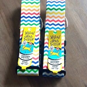 Adjustable dog collar small yellow dog design